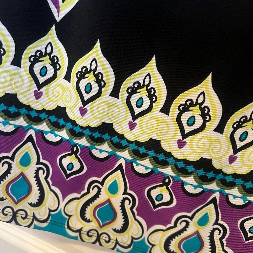ECI Black Tunic with Purple and Teal Accents - Picture 4 of 4